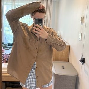 Neutral brown🏉100% cotton button down